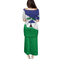 Personalised Lesotho Family Matching Puletasi and Hawaiian Shirt Coat Of Arms With Map