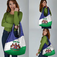 Personalised Lesotho Grocery Bag Coat Of Arms With Map