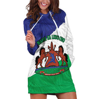 Personalised Lesotho Hoodie Dress Coat Of Arms With Map