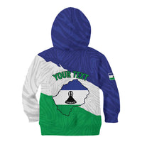 Personalised Lesotho Kid Hoodie Coat Of Arms With Map