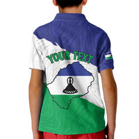 Personalised Lesotho Kid Polo Shirt Coat Of Arms With Map