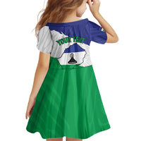 Personalised Lesotho Kid Short Sleeve Dress Coat Of Arms With Map
