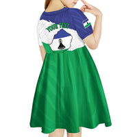 Personalised Lesotho Kid Short Sleeve Dress Coat Of Arms With Map