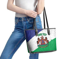 Personalised Lesotho Leather Tote Bag Coat Of Arms With Map