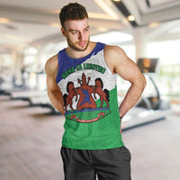Personalised Lesotho Men Tank Top Coat Of Arms With Map