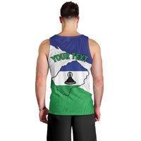 Personalised Lesotho Men Tank Top Coat Of Arms With Map