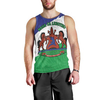 Personalised Lesotho Men Tank Top Coat Of Arms With Map