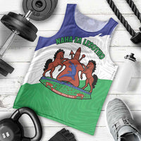 Personalised Lesotho Men Tank Top Coat Of Arms With Map