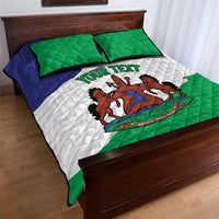 Personalised Lesotho Quilt Bed Set Coat Of Arms With Map