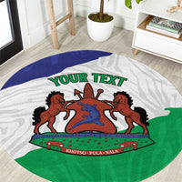Personalised Lesotho Round Carpet Coat Of Arms With Map