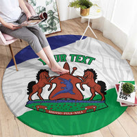 Personalised Lesotho Round Carpet Coat Of Arms With Map