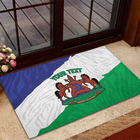 Personalised Lesotho Rubber Doormat Coat Of Arms With Map