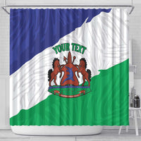 Personalised Lesotho Shower Curtain Coat Of Arms With Map