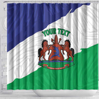 Personalised Lesotho Shower Curtain Coat Of Arms With Map