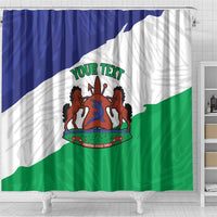 Personalised Lesotho Shower Curtain Coat Of Arms With Map