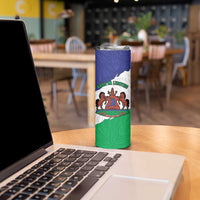 Personalised Lesotho Skinny Tumbler Coat Of Arms With Map