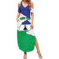 Personalised Lesotho Summer Maxi Dress Coat Of Arms With Map