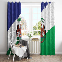 Personalised Lesotho Window Curtain Coat Of Arms With Map
