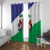 Personalised Lesotho Window Curtain Coat Of Arms With Map