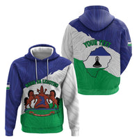 Personalised Lesotho Zip Hoodie Coat Of Arms With Map
