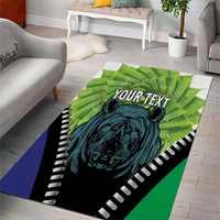 Personalised Lesotho Black Rhinoceros Area Rug With Aloe Polyphylla