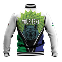 Personalised Lesotho Black Rhinoceros Baseball Jacket With Aloe Polyphylla