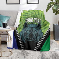 Personalised Lesotho Black Rhinoceros Blanket With Aloe Polyphylla
