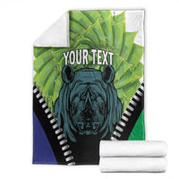 Personalised Lesotho Black Rhinoceros Blanket With Aloe Polyphylla