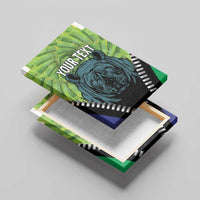 Personalised Lesotho Black Rhinoceros Canvas Wall Art With Aloe Polyphylla