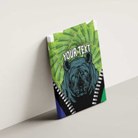 Personalised Lesotho Black Rhinoceros Canvas Wall Art With Aloe Polyphylla
