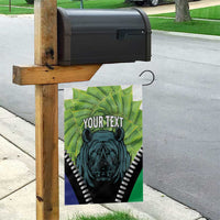 Personalised Lesotho Black Rhinoceros Garden Flag With Aloe Polyphylla