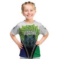 Personalised Lesotho Black Rhinoceros Kid T Shirt With Aloe Polyphylla
