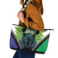 Personalised Lesotho Black Rhinoceros Leather Tote Bag With Aloe Polyphylla