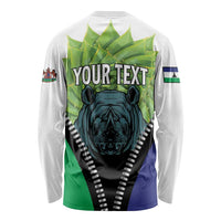 Personalised Lesotho Black Rhinoceros Long Sleeve Shirt With Aloe Polyphylla