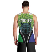 Personalised Lesotho Black Rhinoceros Men Tank Top With Aloe Polyphylla