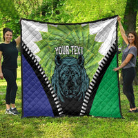 Personalised Lesotho Black Rhinoceros Quilt With Aloe Polyphylla