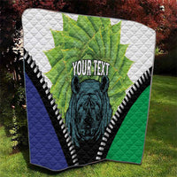 Personalised Lesotho Black Rhinoceros Quilt With Aloe Polyphylla