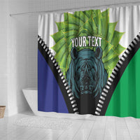 Personalised Lesotho Black Rhinoceros Shower Curtain With Aloe Polyphylla