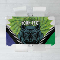 Personalised Lesotho Black Rhinoceros Tablecloth With Aloe Polyphylla