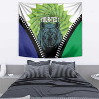 Personalised Lesotho Black Rhinoceros Tapestry With Aloe Polyphylla