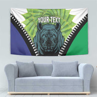 Personalised Lesotho Black Rhinoceros Tapestry With Aloe Polyphylla