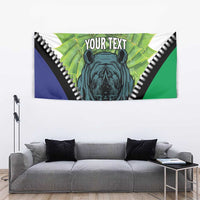 Personalised Lesotho Black Rhinoceros Tapestry With Aloe Polyphylla