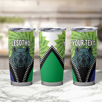Personalised Lesotho Black Rhinoceros Tumbler Cup With Aloe Polyphylla