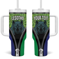Personalised Lesotho Black Rhinoceros Tumbler With Handle With Aloe Polyphylla
