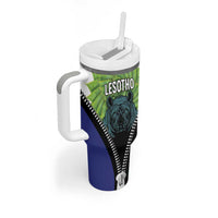 Personalised Lesotho Black Rhinoceros Tumbler With Handle With Aloe Polyphylla