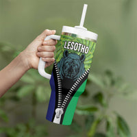 Personalised Lesotho Black Rhinoceros Tumbler With Handle With Aloe Polyphylla