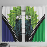 Personalised Lesotho Black Rhinoceros Window Curtain With Aloe Polyphylla