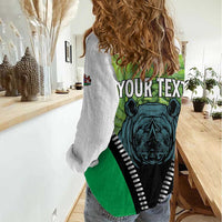 Personalised Lesotho Black Rhinoceros Women Casual Shirt With Aloe Polyphylla