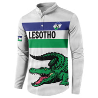 Custom Lesotho Football Button Sweatshirt Likuena For Victory