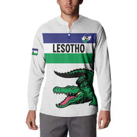 Custom Lesotho Football Button Sweatshirt Likuena For Victory